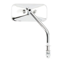 Small rectangular mirror. Short stem, chrome