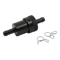 Black aluminum fuel filter, 5/16 inch