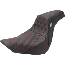 Selle SDC Pro Series Performance Gripper - Softail Sport Glide et Low Rider à partir de 2018 - Noir avec surpiqûres rouges