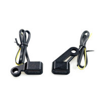 Fastline, below bar LED turn signal set. Black, smoke lens