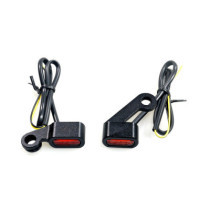 Fastline, below bar LED turn signal set. Black, amber lens