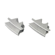 Head bolt bridge cover set. Finned, silver granite