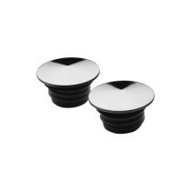  Peaked Low Profile Stainless Steel Gas Cap Set Chrome 