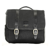 Longride, ''Classic'''' waxed cotton saddlebag. Black