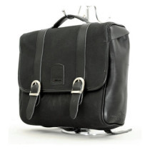 Longride, ''Classic'''' waxed cotton saddlebag. Black