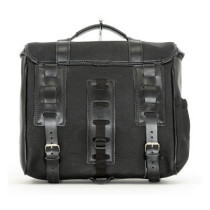 Longride, ''Classic'''' waxed cotton saddlebag. Black