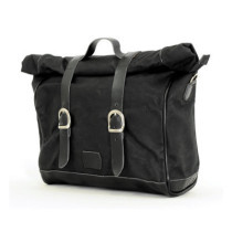 Longride, ''Old Chopper'' waxed cotton saddlebag. Black