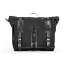 Longride, ''Old Chopper'' waxed cotton saddlebag. Black