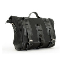 Longride, ''Old Chopper'' waxed cotton saddlebag. Black