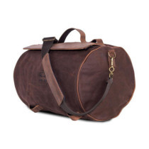 LongRide, roll bag waxed cotton narrow. Brown wax