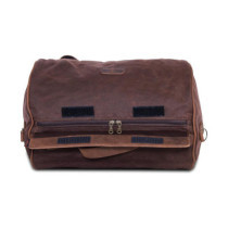 LongRide, roll bag waxed cotton narrow. Brown wax