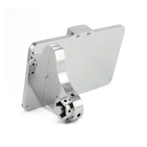 CPV, ''slide-in'' license plate bracket. Side mount, polished