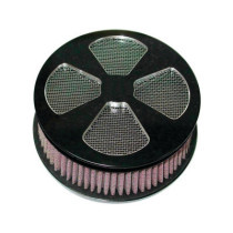  4-Spade Hi-Flow Air Cleaner Black Anodized 