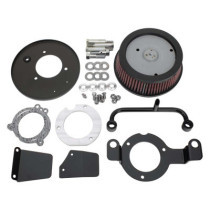  High Performance Air Cleaner With Breather Kit for Milwaukee Eight Black Servo Motor Cover, Breather Tube and Bracket Black 