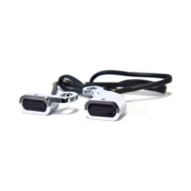 Fastline, below bar LED turn signal set. Chrome