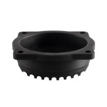 Motone, CV carburetor top cover. Finned/Rippled. Black