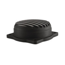 Motone, CV carburetor top cover. Finned/Rippled. Black