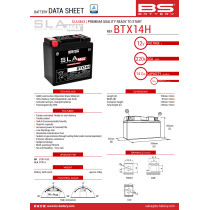 BATTERIE BTX14H SLA MAX 12V 220 A