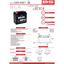 BATTERIE BTX14 SLA 12V 200 A