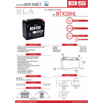 BATTERIE BTX20HL SLA 12V 310 A