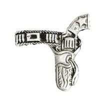 GUN IN HOLSTER BIKER PIN