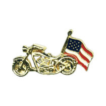 Biker Pins Motorcycle USA flag pin