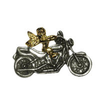 Biker Pins Angel on bike pin