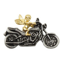 Biker Pins Angel on bike pin