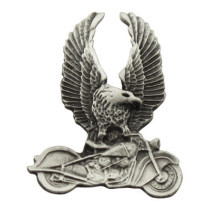 Biker Pins Eagle on bike pin