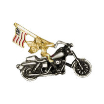 Biker Pins Angel flag bike pin