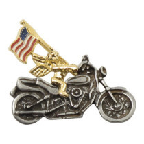 Biker Pins Angel flag bike pin