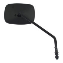 Late OEM style mirror, long stem, right side. Black