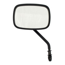 Late OEM style mirror, short stem, left side. Black