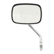 Late OEM style mirror, short stem, left side. Chrome