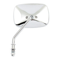 Late OEM style mirror, short stem, left side. Chrome