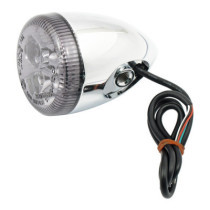 3-1 LED bullet taillight / turn signal combo. Chrome. Smoke