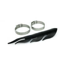 Flamed heat shield set 8" long black