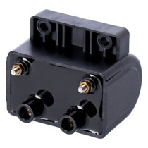 ''Late'' OEM style ignition coil. 12V, 5 ohm. Black