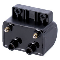 ''Late'' OEM style ignition coil. 12V, 4 ohm. Black