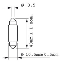 Philips Festoon light bulb Festoon T10,5X43