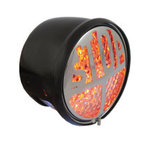 STOP LED taillight. Black. Clear lens