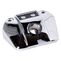 FX, FXR, XL headlamp mounting bracket. 2-hole. Chrome