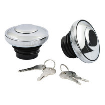 Gas cap set with lock, chrome