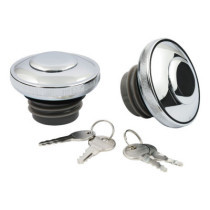 Gas cap set with lock, chrome