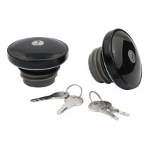 Gas cap set with lock, black