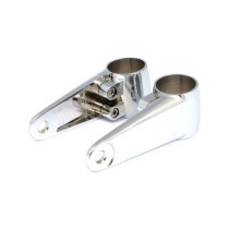 Clampah, side-mount headlamp bracket assembly. Chrome