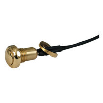 Smooth push button switch. Polished brass