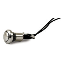 Smooth push button switch. Polished stainless