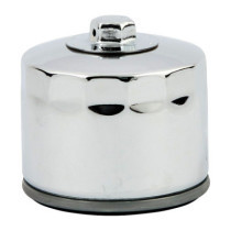 MCS, spin-on oil filter with top nut. Chrome