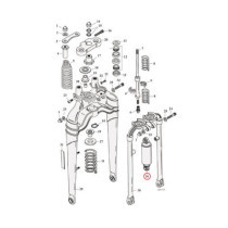 Softail Springer shock absorber, front. Chrome